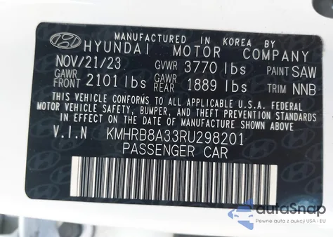2024 Hyundai Venue Se from USA, damaged, VIN KMHRB8A33RU298201